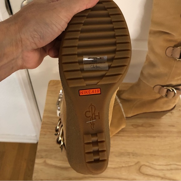 NWT Cole Haan NIKE Air Michelle Shearling Boots Waterproof suede Lamb sheep fur - Picture 9 of 14